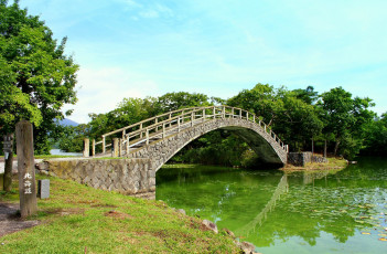 Картинка города мосты река деревья мост