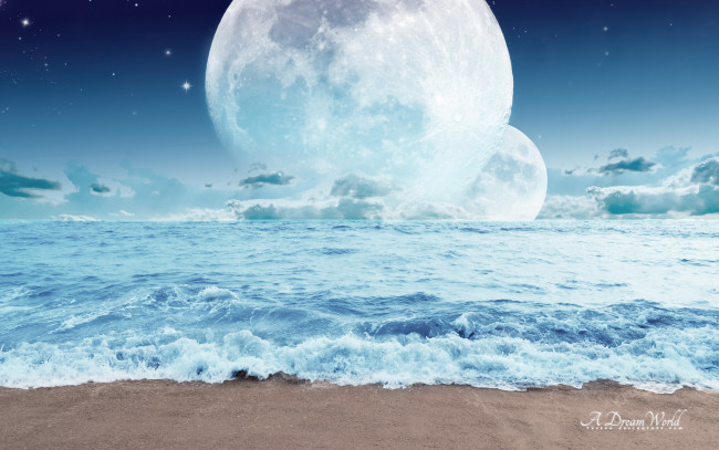 Обои картинки фото разное, компьютерный, дизайн, планеты, море