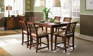 Картинка интерьер столовая ваза стол стулья