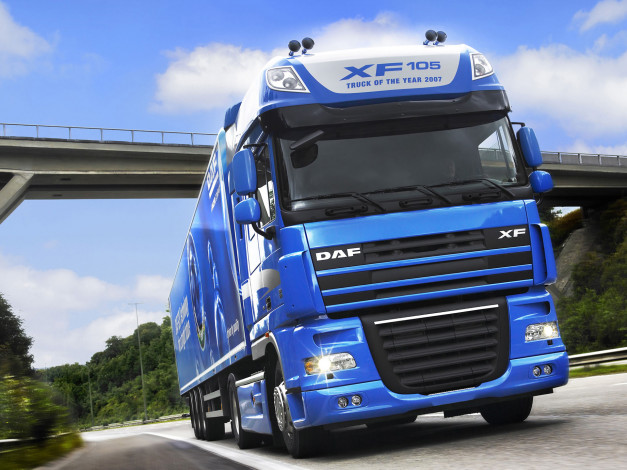 Обои картинки фото daf, xf, 105, автомобили, автобусы, нидерланды, шасси, седельные, тягачи, trucks, nv