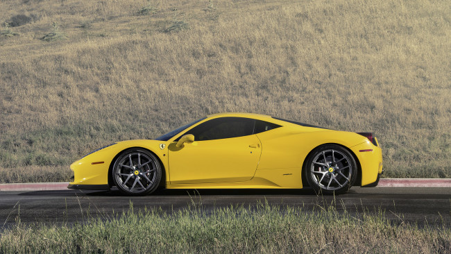 Обои картинки фото автомобили, ferrari, 458, supercar, yellow