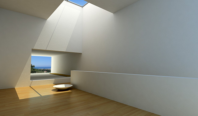 Обои картинки фото 3д, графика, realism, реализм, стена, тарелка, окно