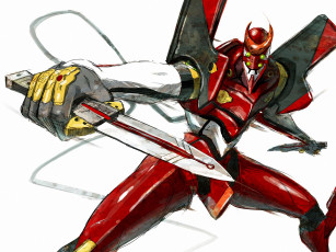 Картинка аниме evangelion нож робот меха eva02