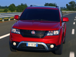 обоя автомобили, fiat, 345, cross, freemont, красный, 2014г