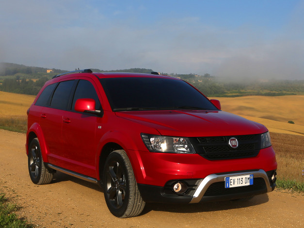 Обои картинки фото автомобили, fiat, красный, 2014г, 345, cross, freemont