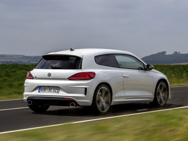 Обои картинки фото автомобили, volkswagen, светлый, 2014г, scirocco, r