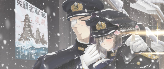 Обои картинки фото аниме, *unknown , другое, пара, форма, объятия, парень, девушка