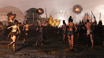 Картинка 3д+графика фантазия+ fantasy оружие фон взгляд девушки