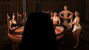 Картинка 3д+графика фантазия+ fantasy стол фон девушки взгляд