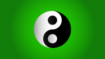 обоя 3д графика, инь-Янь , yin yang, логотип, фон
