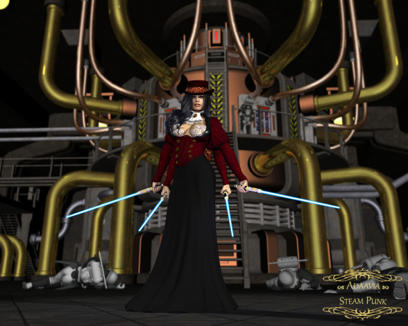 Обои картинки фото 3д графика, фантазия , fantasy, девушка, взгляд, фон, оружие