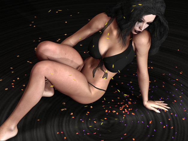 Обои картинки фото 3д графика, люди , people, девушка, взгляд, фон