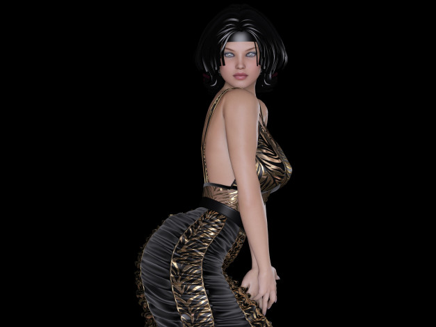 Обои картинки фото 3д графика, люди , people, фон, взгляд, девушка