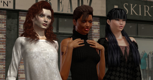 Обои картинки фото 3д графика, люди , people, девушки, взгляд, фон