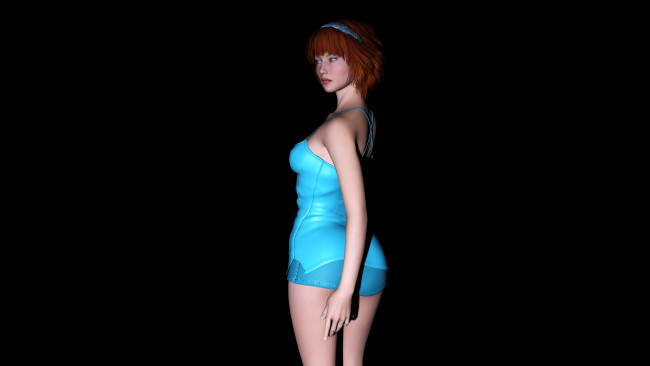 Обои картинки фото 3д графика, люди , people, девушка, взгляд, фон, рыжая