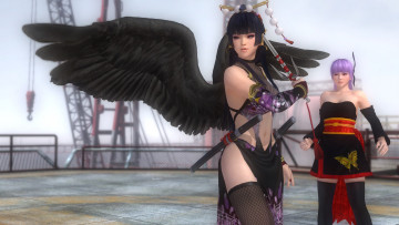 Картинка ayane+and+nyotengu+black+ninja 3д+графика аниме+ anime поза фон взгляд девушки