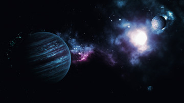 Картинка космос арт галактика вселенная звезды планеты