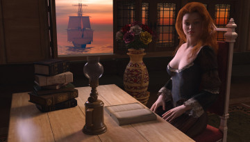 Картинка 3д+графика люди+ people фон взгляд девушка