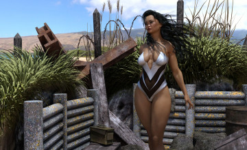 Картинка 3д+графика люди+ people фон взгляд девушка