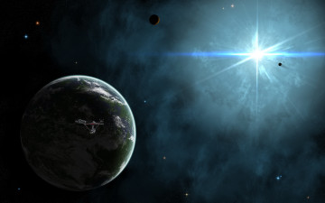 Картинка космос арт вселенная галактика звезды планеты