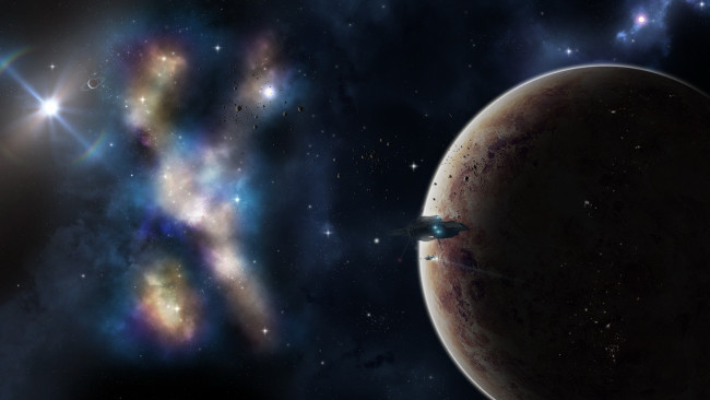 Обои картинки фото космос, арт, звезды, планеты, галактика, вселенная
