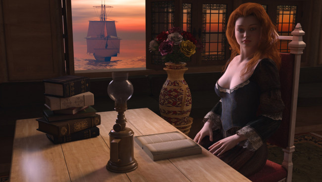 Обои картинки фото 3д графика, люди , people, фон, взгляд, девушка