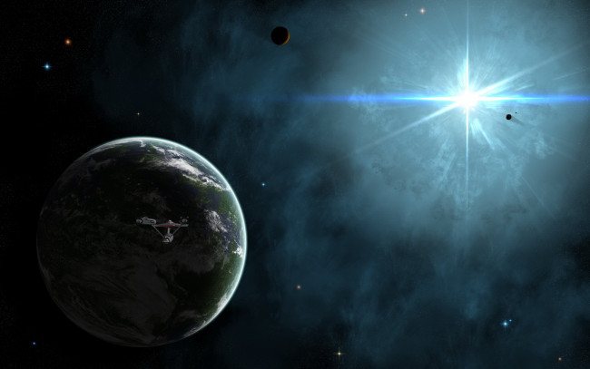 Обои картинки фото космос, арт, вселенная, галактика, звезды, планеты