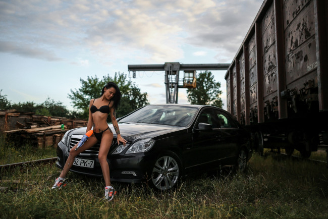 Обои картинки фото автомобили, -авто с девушками, mercedes, benz