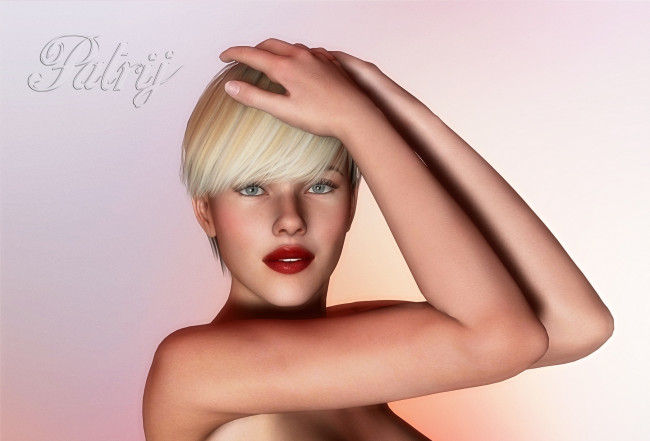 Обои картинки фото 3д графика, портрет , portraits, девушка, взгляд, фон