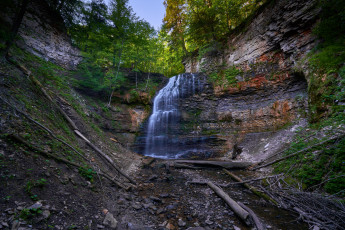 Картинка природа водопады лес река водопад