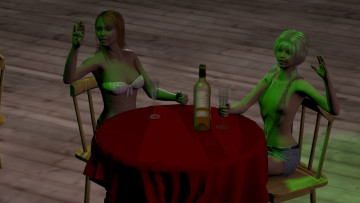 Картинка 3д+графика люди+ people фон девушки взгляд