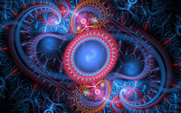 Картинка 3д+графика фракталы+ fractal цвета фон узор