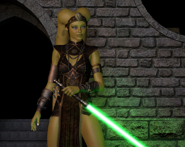 Обои картинки фото 3д графика, существа , creatures, девушка, взгляд, фон