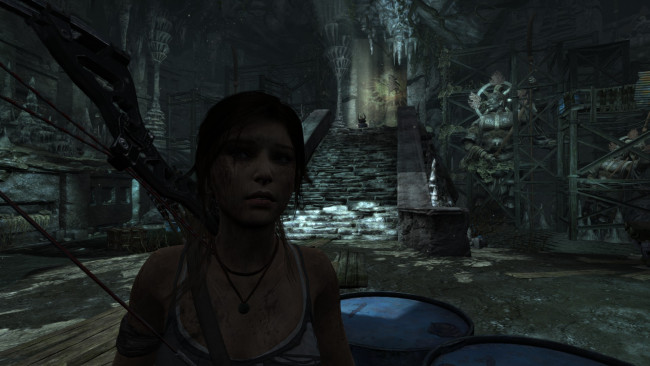 Обои картинки фото 3д графика, фантазия , fantasy, девушка, tomb, raider, взгляд, фон