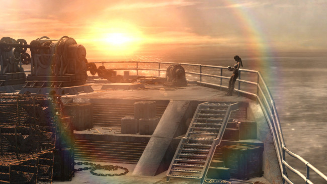 Обои картинки фото 3д графика, фантазия , fantasy, tomb, raider, фон, взгляд, девушка