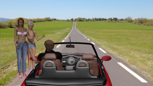 Обои картинки фото 3д графика, люди , people, девушки, взгляд, фон