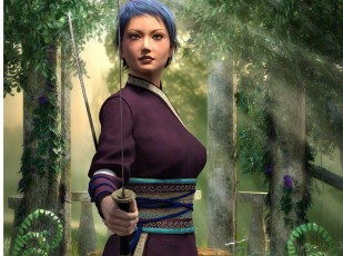 Картинка 3д+графика фантазия+ fantasy фон взгляд девушка