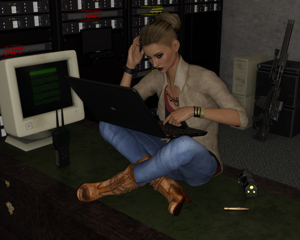 Обои картинки фото 3д графика, фантазия , fantasy, she, wolf