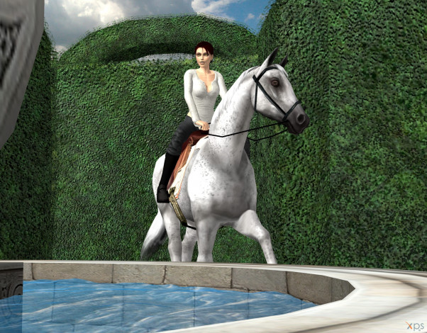 Обои картинки фото 3д графика, люди , people, девушки, взгляд, фон, лошадь