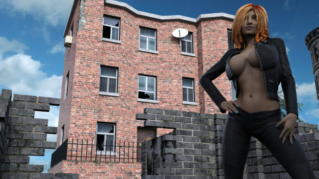 Обои картинки фото 3д графика, люди , people, девушка, взгляд, фон