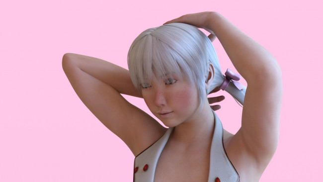 Обои картинки фото 3д графика, портрет , portraits, фон, девушка, взгляд