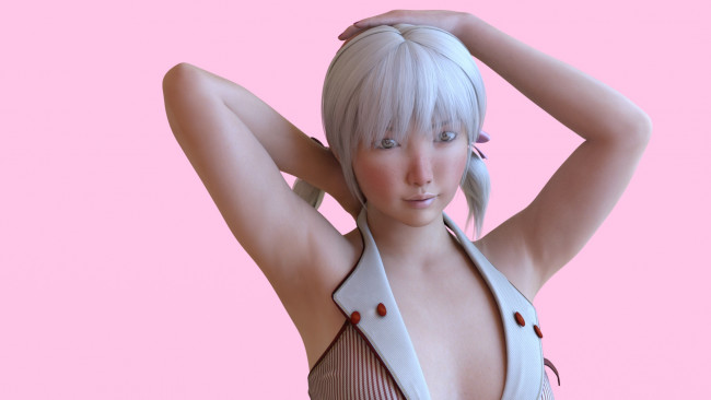 Обои картинки фото 3д графика, портрет , portraits, фон, взгляд, девушка