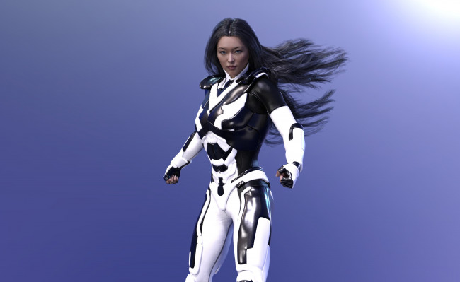 Обои картинки фото 3д графика, фантазия , fantasy, девушка, взгляд, фон