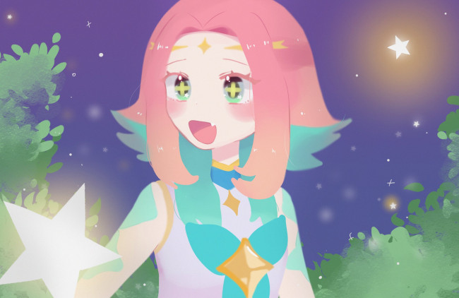 Обои картинки фото видео игры, league of legends, девочка, звезды