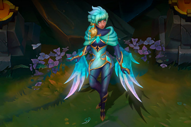 Обои картинки фото видео игры, league of legends, девушка, крылья, morgana