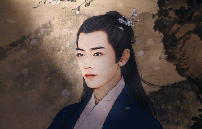 Обои картинки фото рисованное, люди, лицо, цветение