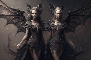 Картинка фэнтези демоны нейросети графика нейроарт ai art нейронные сети рисунки нейро искусство