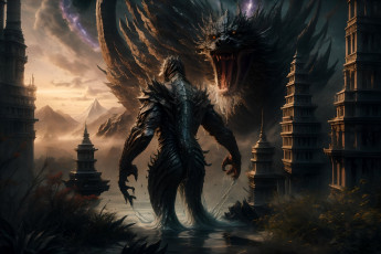 Картинка фэнтези существа нейросети графика нейроарт ai art нейронные сети рисунки нейро искусство