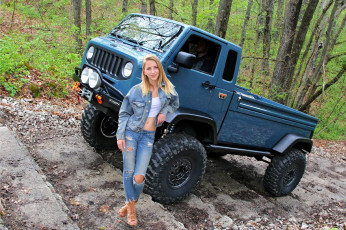 Картинка девушки -+блондинки +светловолосые грузовик джинсовый костюм