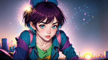 Картинка аниме город +улицы +интерьер +здания нейросети графика нейроарт ai art нейронные сети рисунки нейро искусство